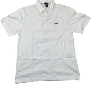 Patagonia Men's Polo Shirt XS Trout Fitz Roy White Organic Cotton